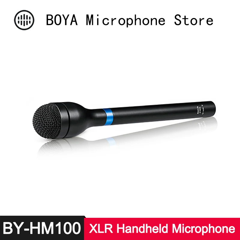 

BOYA BY-HM100 Dynamic Handheld Microphone for ENG Interview Presentation Durable Aluminum Alloy Omni-directional XLR Connector