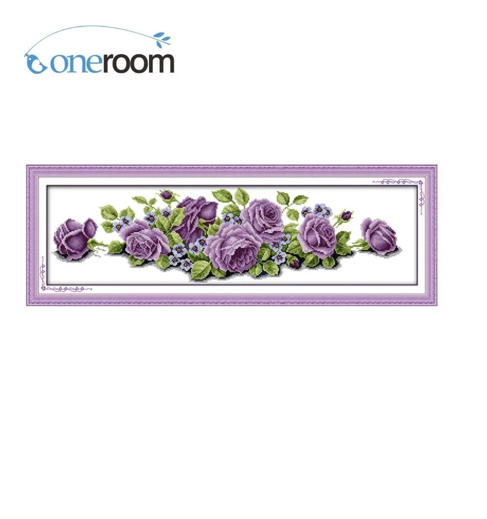 

Rose Counted Cross Stitch 11CT Printed 14CT Handmade Cotton Cross Stitch Set flowers Cross-stitch Kits Embroidery
