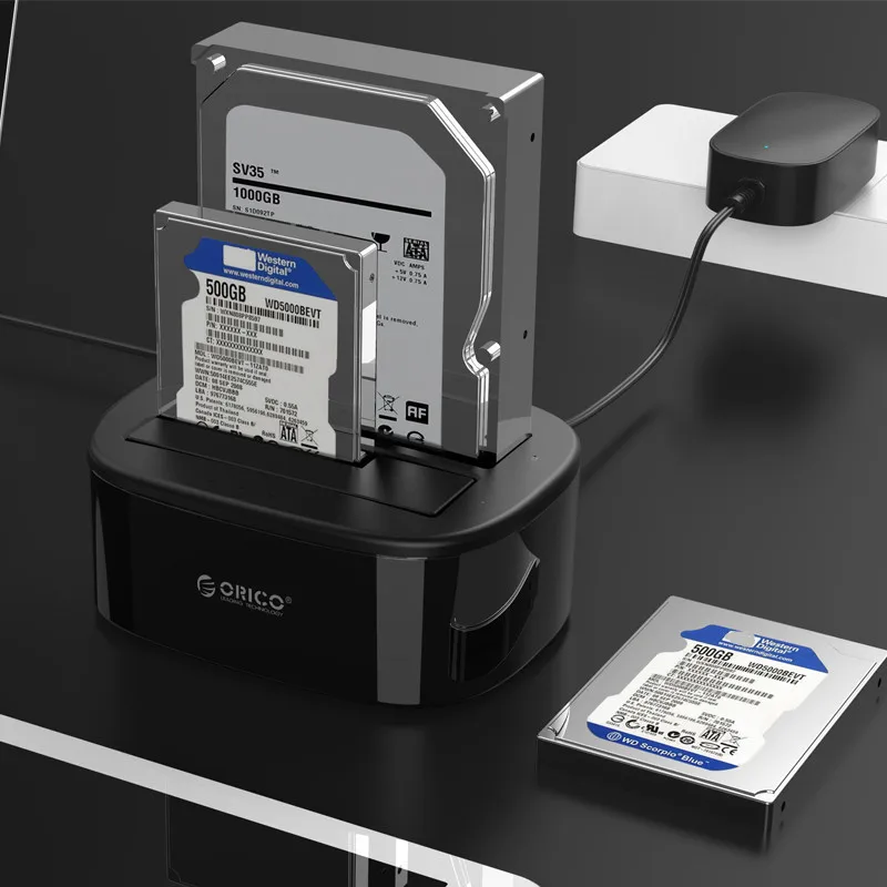  ORICO 6228US3-C 25 35 pulgadas USB 30 de alta velocidad HDD SSD carcasas de disco duro Dual-Bay Doc