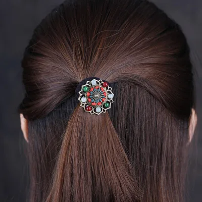 9 дизайн старый китайский ветер cloisonne lapis Цветы hairband, халцедон этнические аксессуары для волос, классические Винтажные Украшения для волос