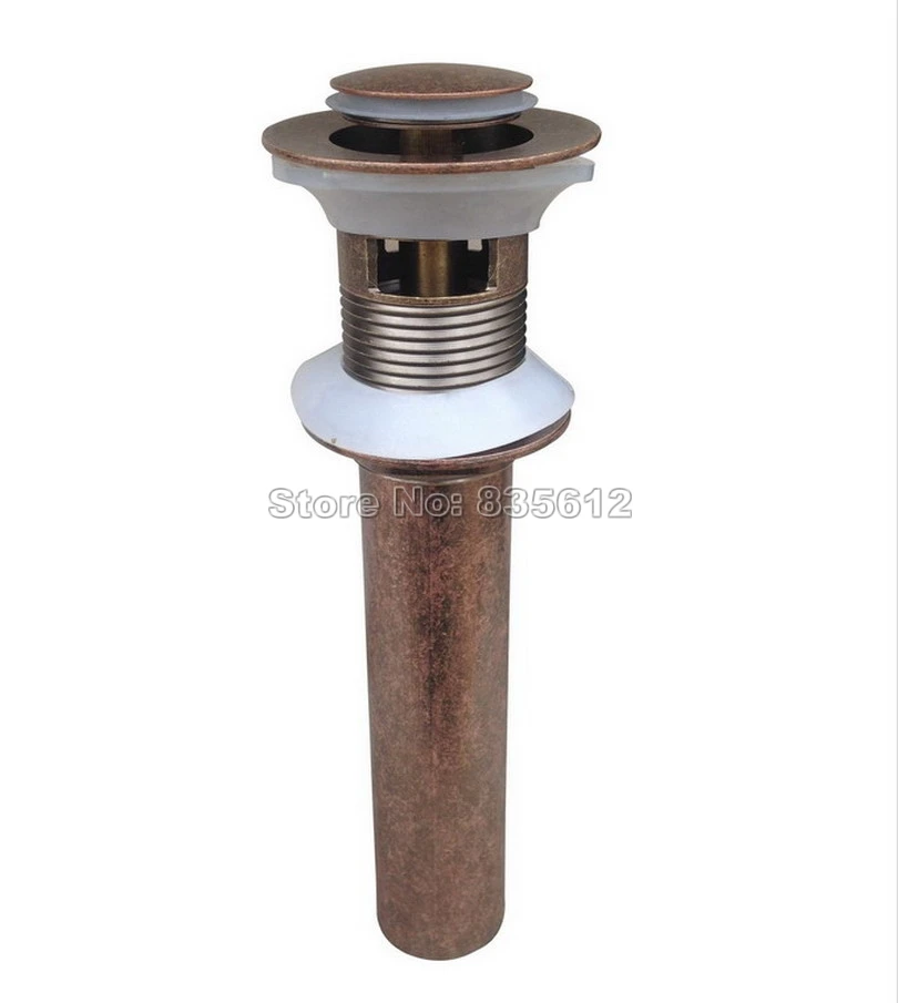 

Antique Copper Large Round Cap Pop UP Sink Drain With Overflow Wsd067