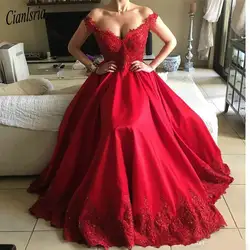 2019 темно-красные платья для выпускного одежда арабский с открытыми плечами кружевное с аппликацией из бусин с кристаллами, атласное V Назад