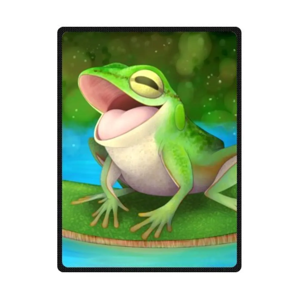 

Spring Autumn Blanket Godes You Fashionable The Happiest Frog Lotus Leaf Comfort Fleece Blanket Throws Travel Sofa Blanket