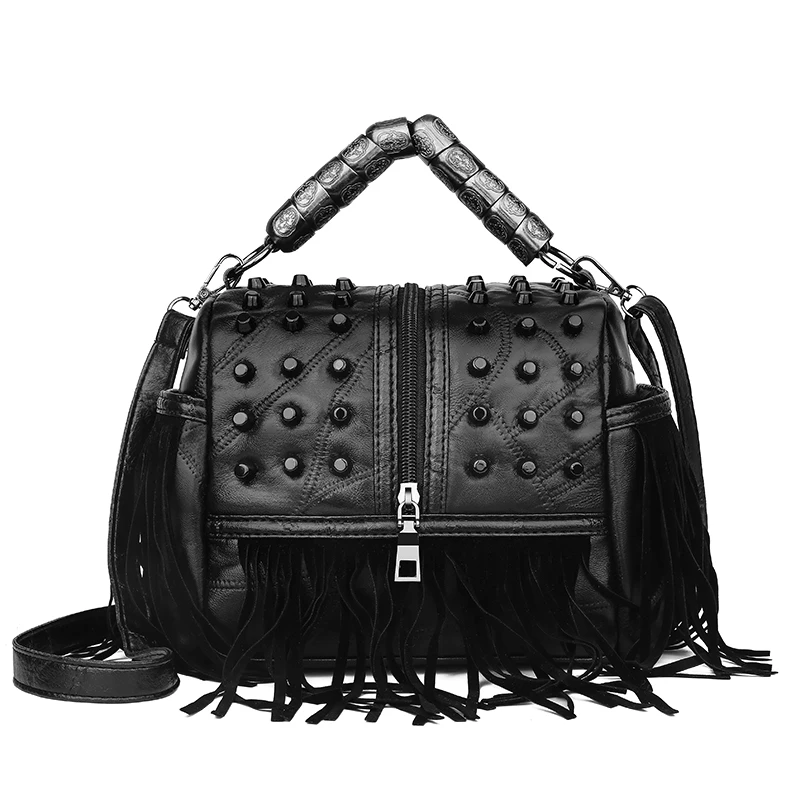 Alta Cuoio Bolsa Black Tracolla Del Lusso Feminina A Borse Donne Spalla Nappa Qualità Della Sacchetto Femminile Di Borsa Genuino Inverno Delle Dell'annata awq6wH1