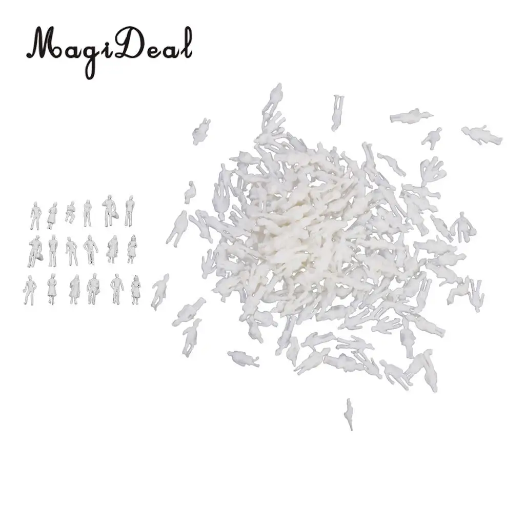 1:200 &1:100 Scale Model Train People Figures TT Architecture Model Station Platform Scenery White Unpainted Figures People