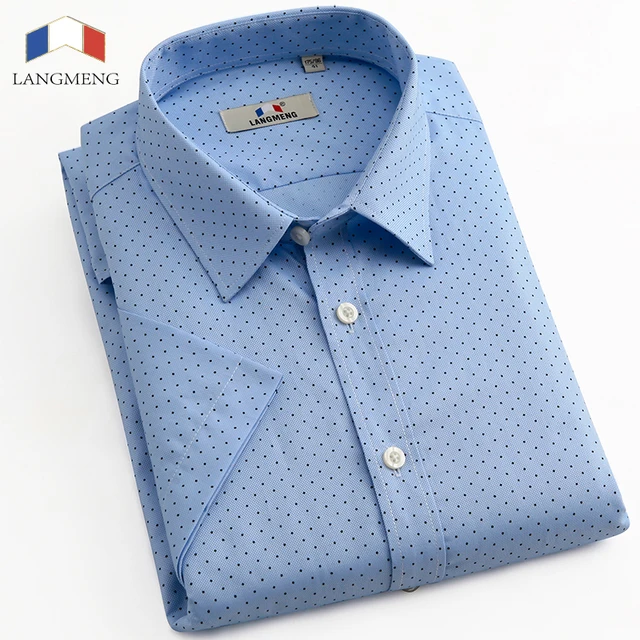 mens polka dot dress shirt short sleeve