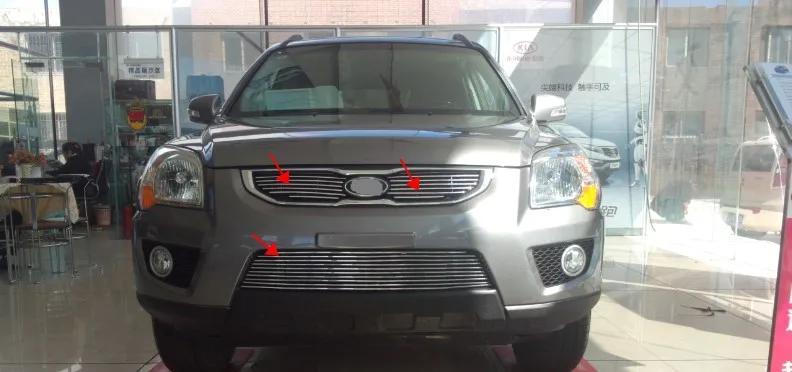 Подходит для 2006 2012 KIA Sportage Высококачественная передняя решетка из алюминиевого