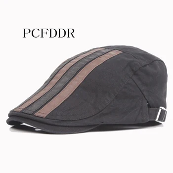 

PCFDDR Spring and Autumn Men's New Vertical Sticker Cotton Berets.