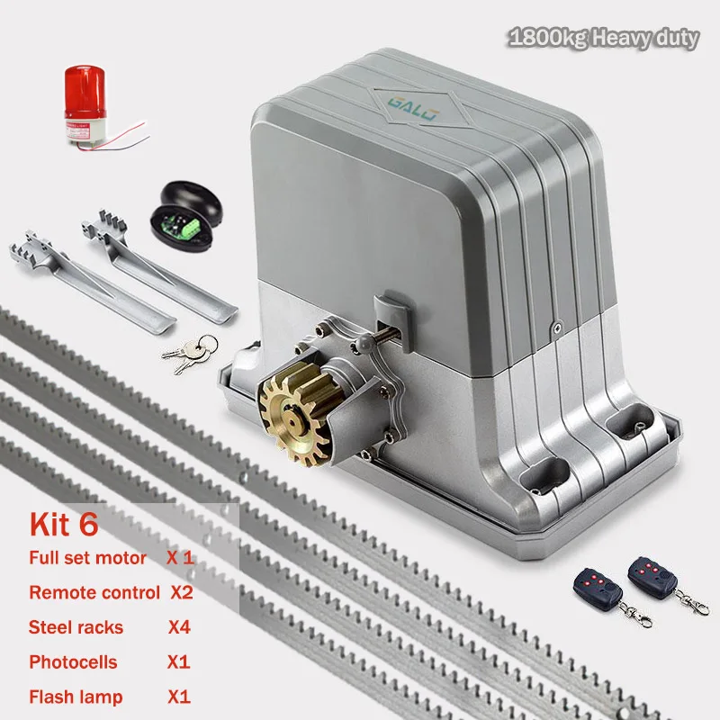 1800KGS автоматические раздвижные ворота оператора AC220V/110 V мотор как доводчик двери ворота двигателя(датчик, кнопка, лампа, опционально - Цвет: kit 6