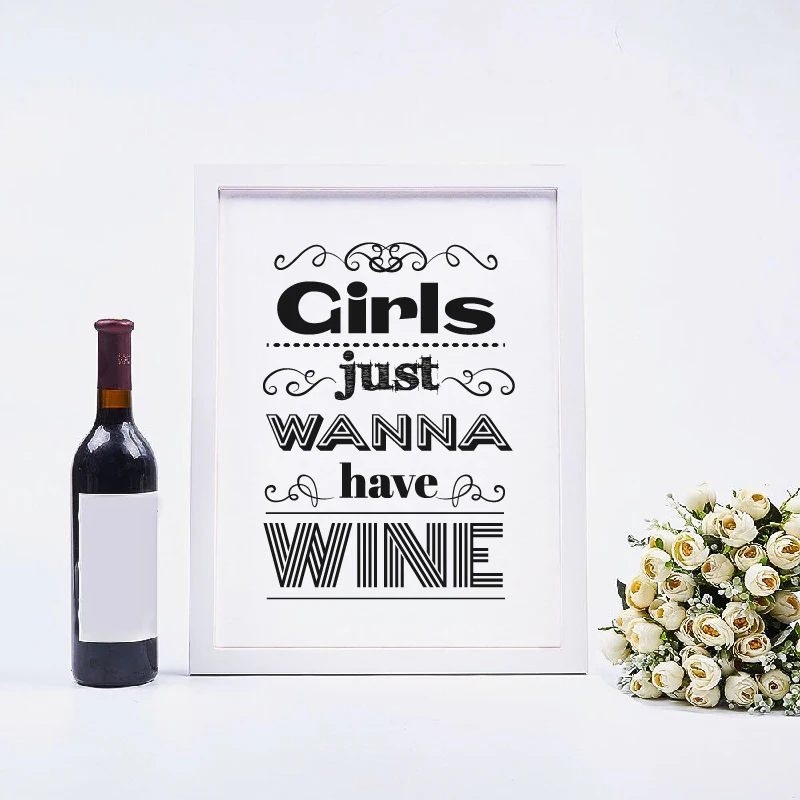 champagne and wine wall art print