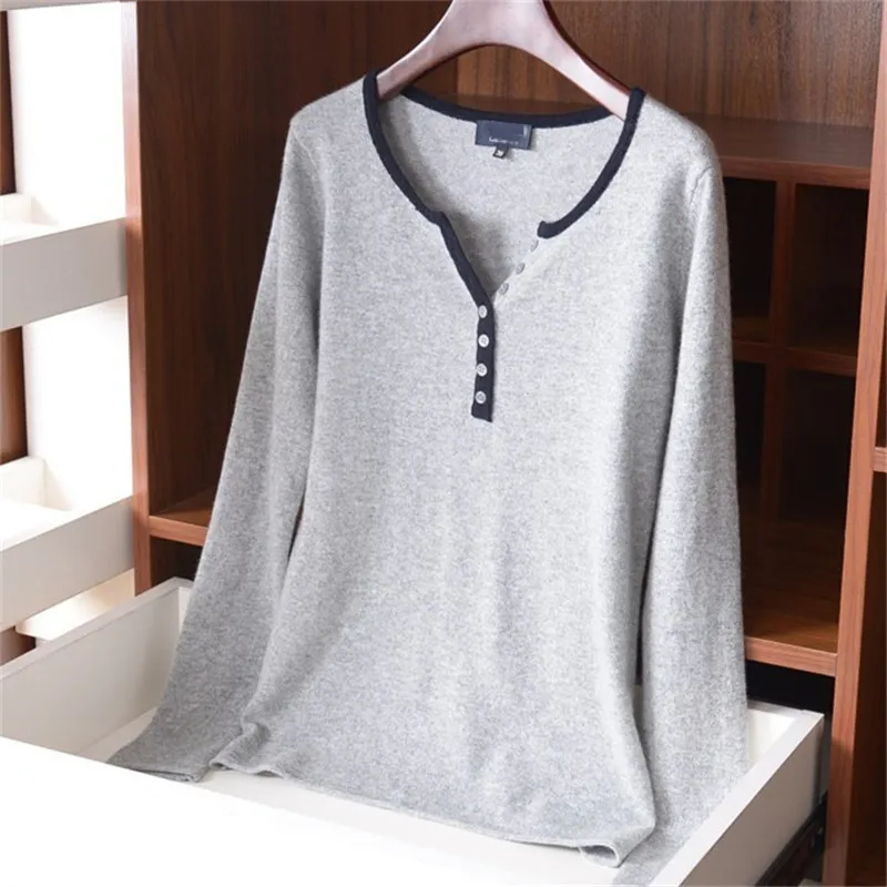  pure cashmere knit women fashion buckle Oneck pullover sweater M-L retail wholesale