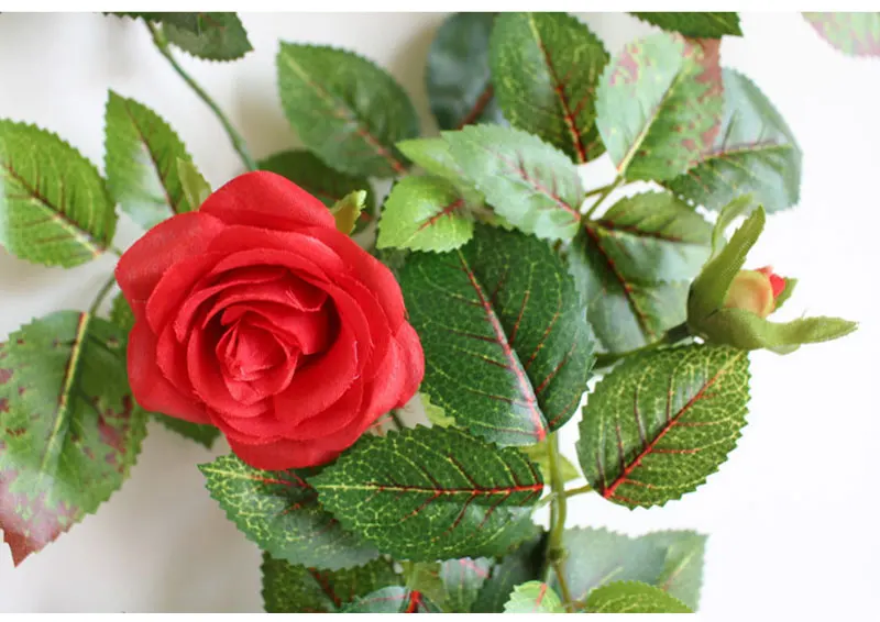 4 головки 1,3 м искусственный цветок «Роза» цветок искусственная Виноградная лоза цветы DIY цветок Гирлянда Шелковая Роза Висячие стены украшения дома