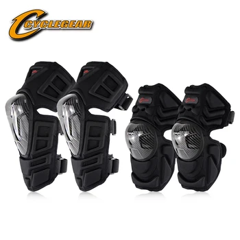 

4 pcs Carbon Fiber Motocross Knee Protector Motorcycle Elbow & Knee Pads Motor Bike Guard Gear Cyclegear K09H09