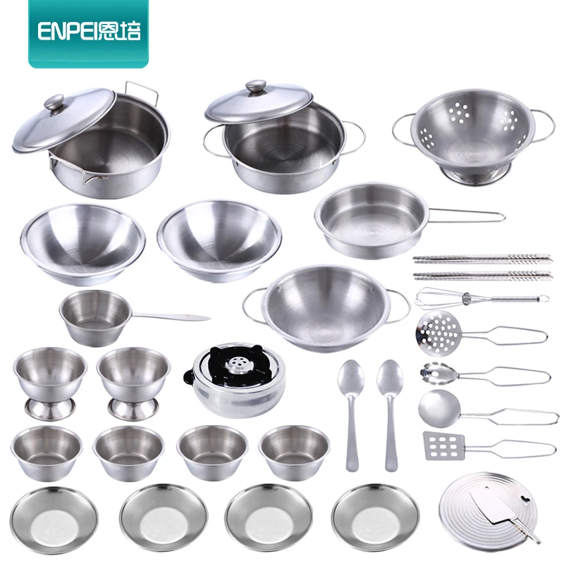 ENPEI 32 шт. нержавеющая сталь детские мини кухонные игрушки кухонная посуда дети
