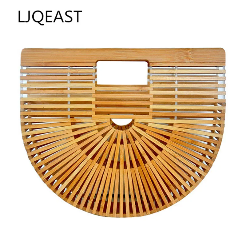 

2018 New Beach Acrylic Hollow Out Lady Bag Half Round Bamboo Bag Totes Holiday Bags Chic Evening Party Clutch Bag Ladies handbag