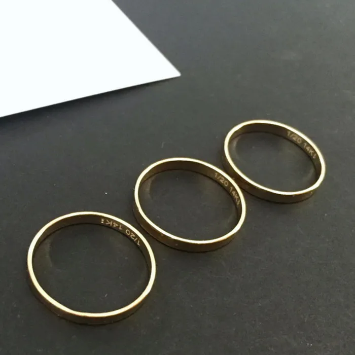 

PINJEAS gold fillied flat joint rings for women jewelry accessories