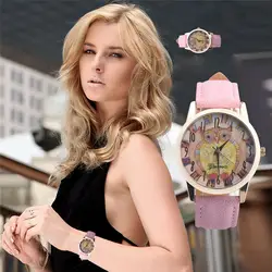 Для женщин часы Ретро Сова Дизайн кожаный ремешок аналоговые сплава кварцевые наручные часы Часы Relogio feminino M04