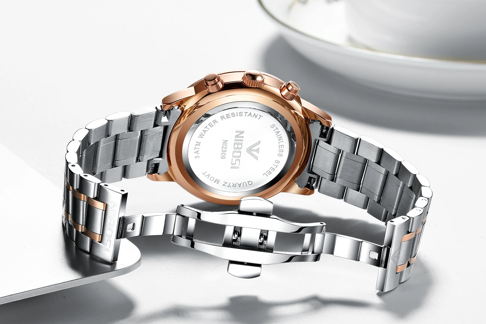 NIBOSI золотые кварцевые часы лучший бренд роскошных Для мужчин часы моды человек Наручные часы Нержавеющая сталь Relogio Masculino Saatler