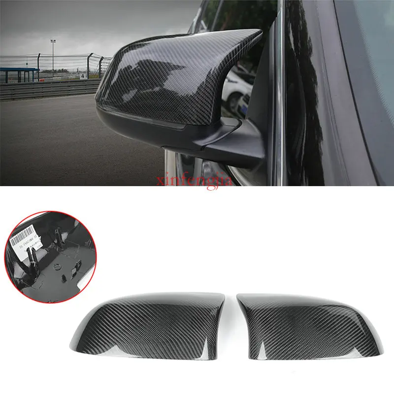 

For BMW X3 X4 X5 X6 F25 F26 F15 F16 15-18 2pcs Real Carbon Fiber Rear-view Side Mirror Wing Mirror Replace Cover Decorate Trim