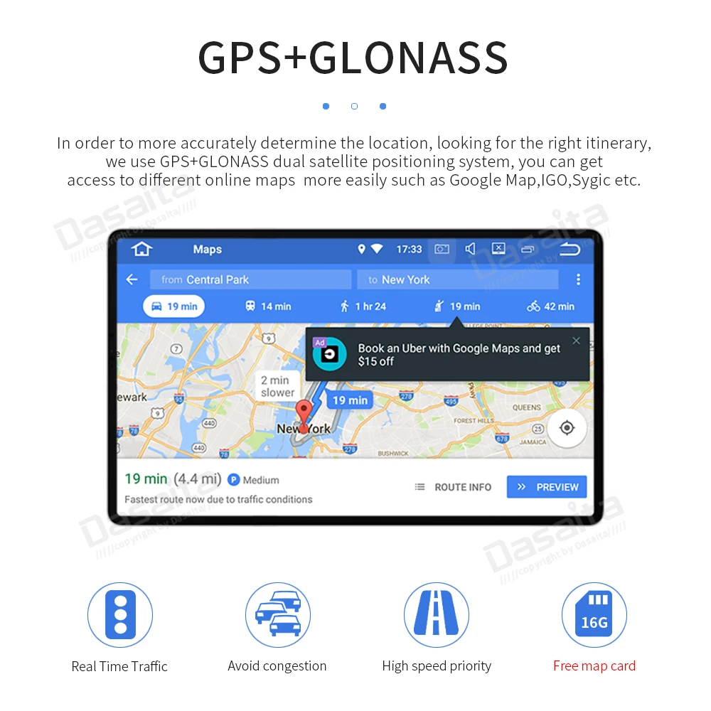 Top Dasaita 10.2" IPS TDA7850 2 Din Car Android Radio Android 9.0 for Toyota New Prado 2018 GPS Navigation MP3 32G ROM Octa Core 4