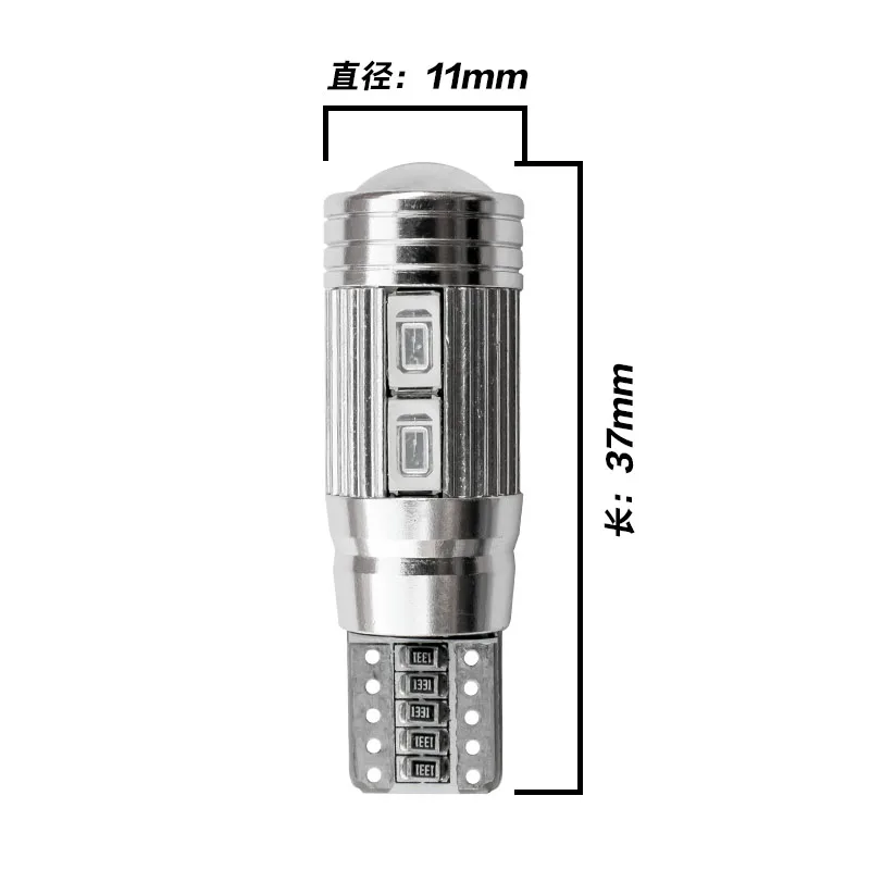 1 шт. T10 W5W 168 501 внутренние Ксеноновые белые светодиодный CANBUS НЕ OBC ERROR 10 SMD 5630 5730 с объектив проектора авто противотуманные фары лампа Алюминий чехол лампы 12V