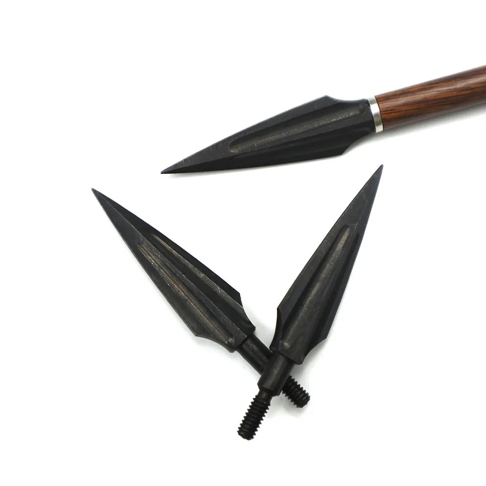 Archery 6 x Carbon Steel Bow Arrow Broadheads Arrowheads.Arrow Heads.170gr.UK. 