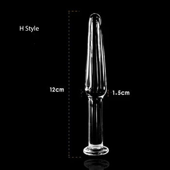 1PCS Glass Anal Dildo Butt Plug Anal Beads Erotic Sex Toy for Women Adult Products for Couples Crystal Glass Anal Stimulator 5