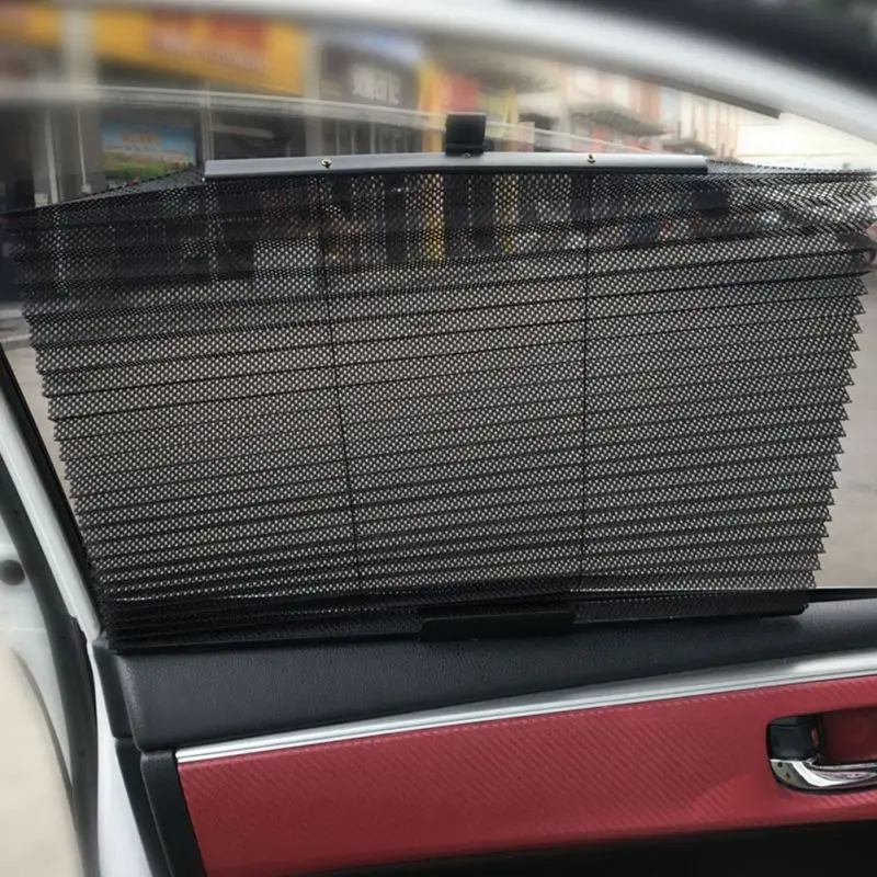 

46CM*50CM Car summer pleated curtains Car sunshade Automatic retractable sun protection 100% curtain