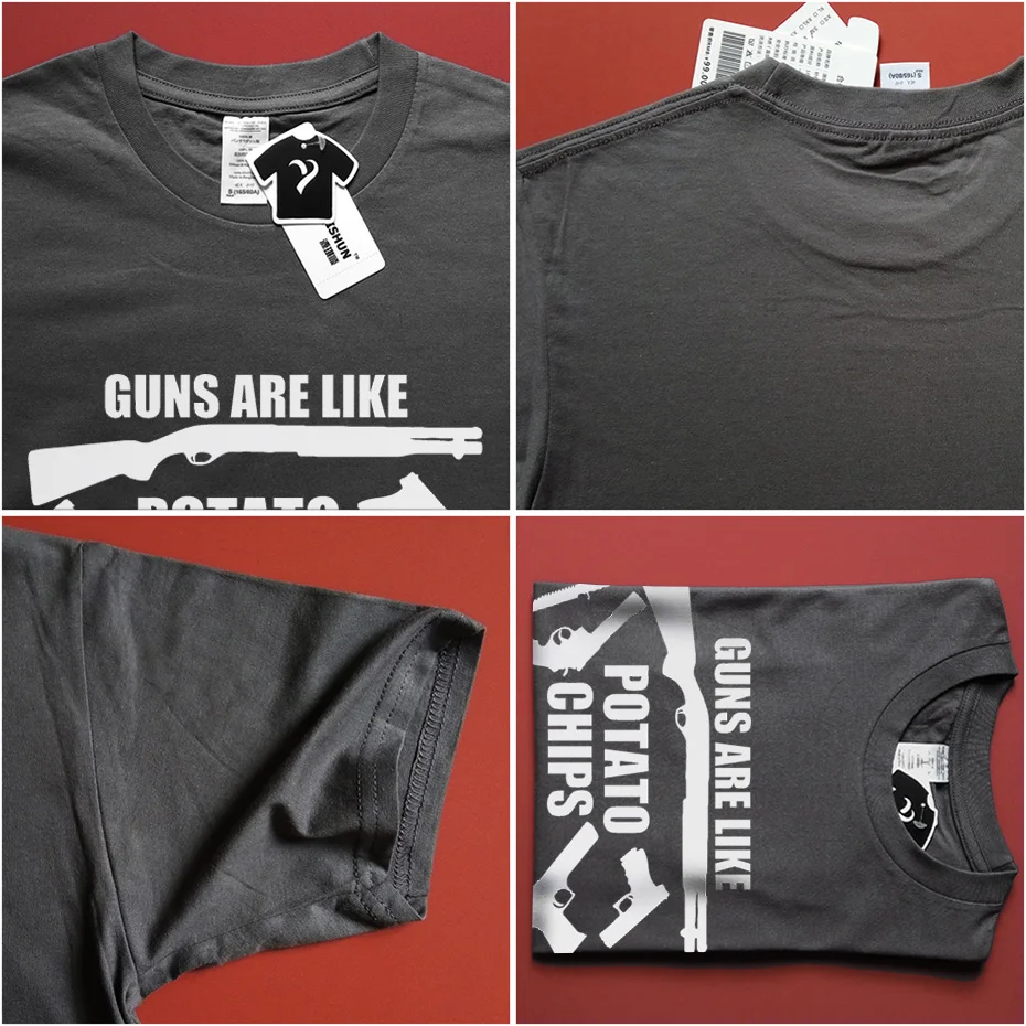 Забавная футболка с надписью GUNS ARE LIKE картофельные чипсы у вас нет просто одной
