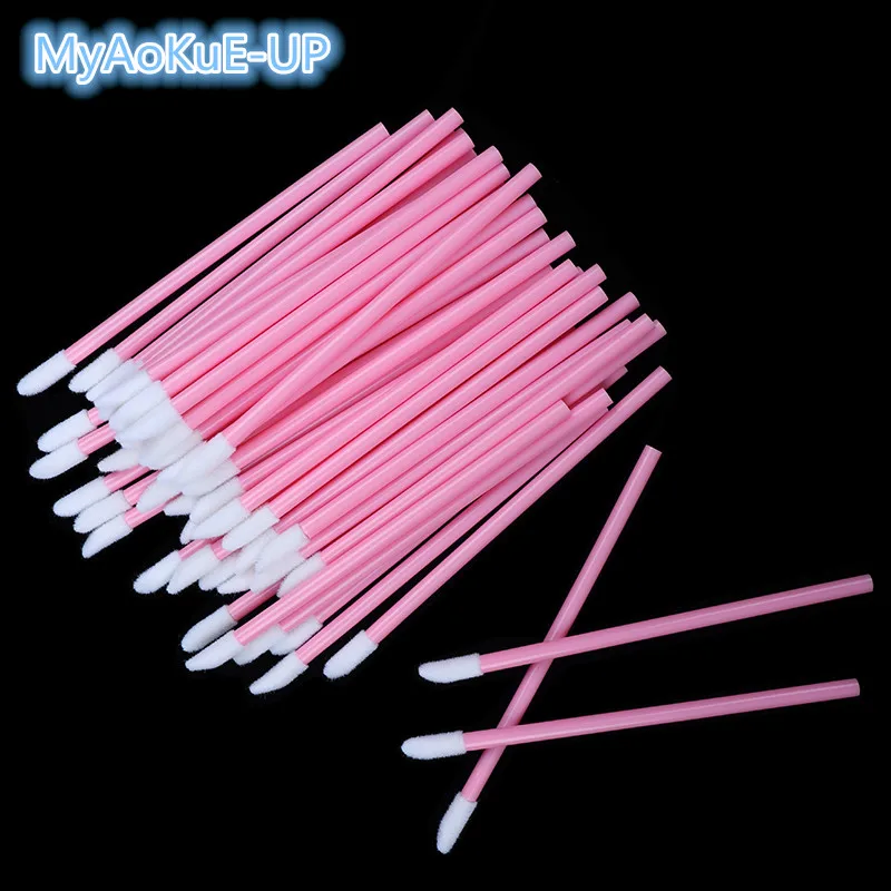 Мини кисть для губ с розовой ручкой 200 шт.|brush picks|toolbrush kit |