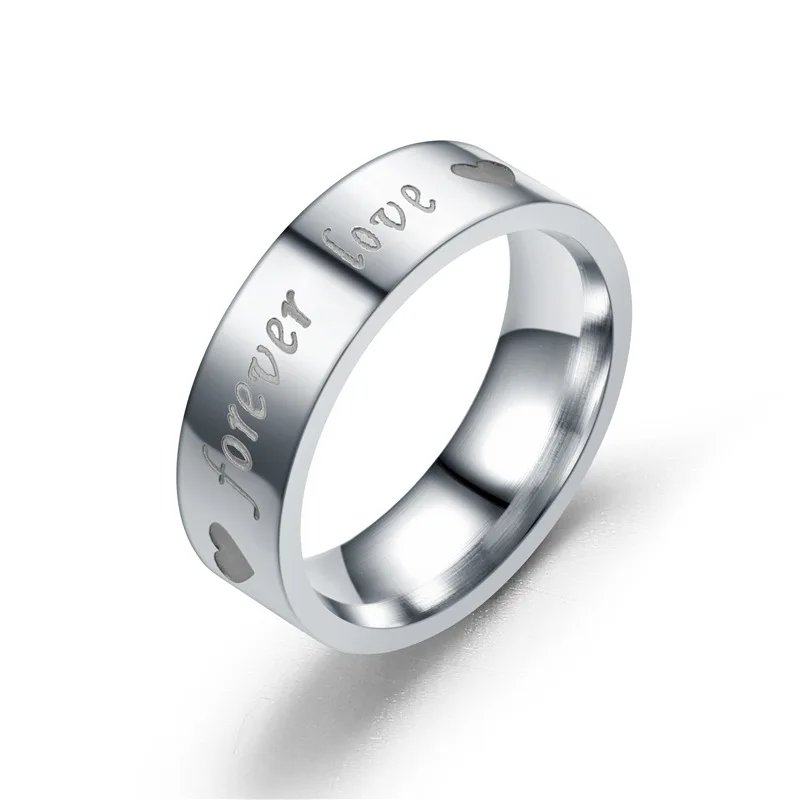 Cute 12 Sets/lot Stainless Steel Couple Rings Set for Women Men Mix Size Gothic Love Letter Wedding Engagement Rings Jewelry