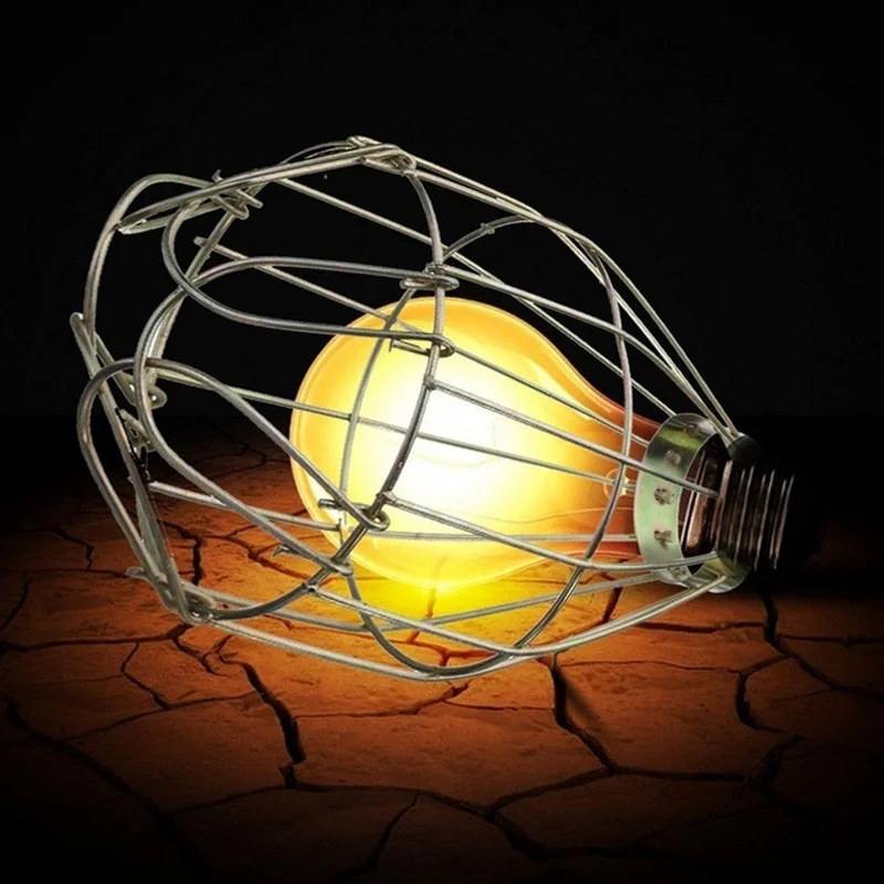 

Industrial Iron Wire Bulb Guards Clamp Metal Lamp Cage Retro Trouble Light Parts