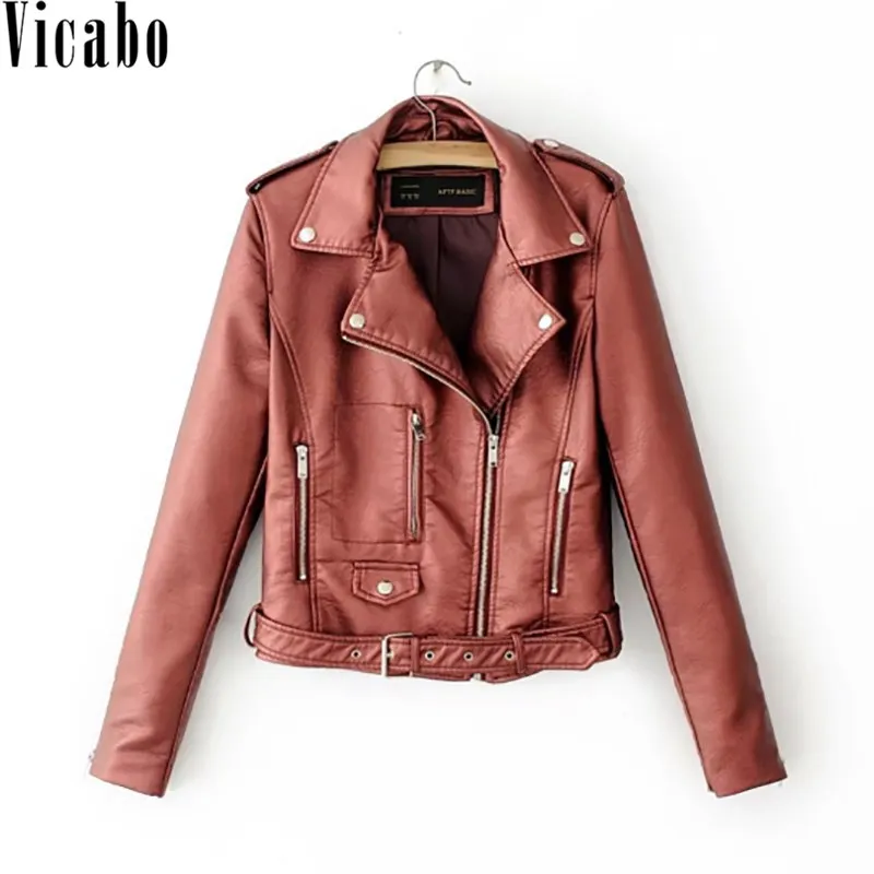 Viacbo Winter Short Faux Soft Leather Jacket Women Fashion ...