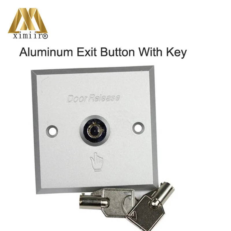 

X08K aluminum door exit release push button switch for access control aluminum exit button with key