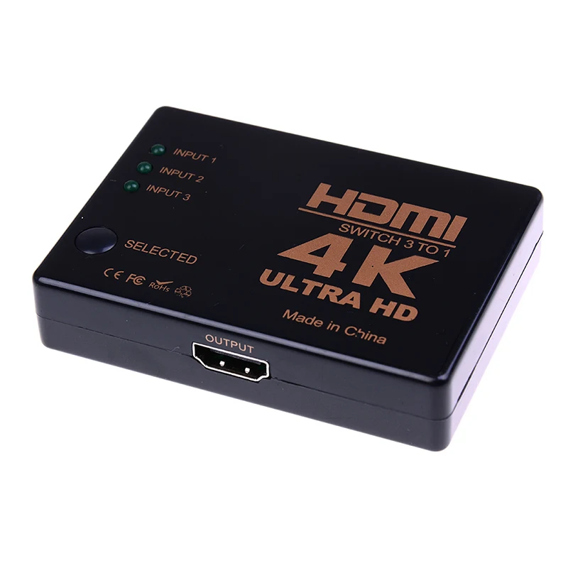 HDMI переключатель 3 порта 4K * 2K сплиттер Ultra HD для DVD HDTV Xbox PS3 PS4|Кабели HDMI| |