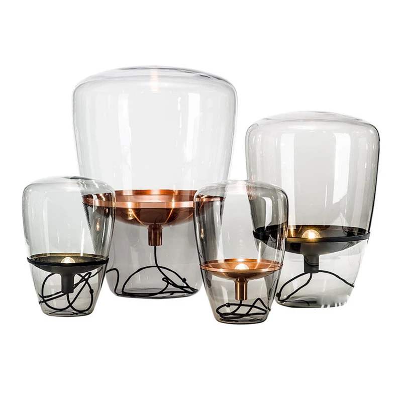 Nordic glass floor lamp simple design bedroom bedside lamp creative