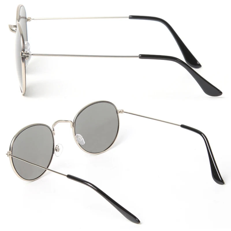 ANTEOJOS Retro Circle Sunglasses Men Women Fashion Vintage UV400 Round Gray Lens Silver Metal Sunglasses Oculos Sol Feminino