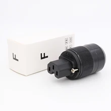 1 piar de Alta Fidelidade de áudio de cobre EUA/EU/AU/UK cabo de Alimentação IEC conector Preto conector De Alimentação DIY conector do cabo
