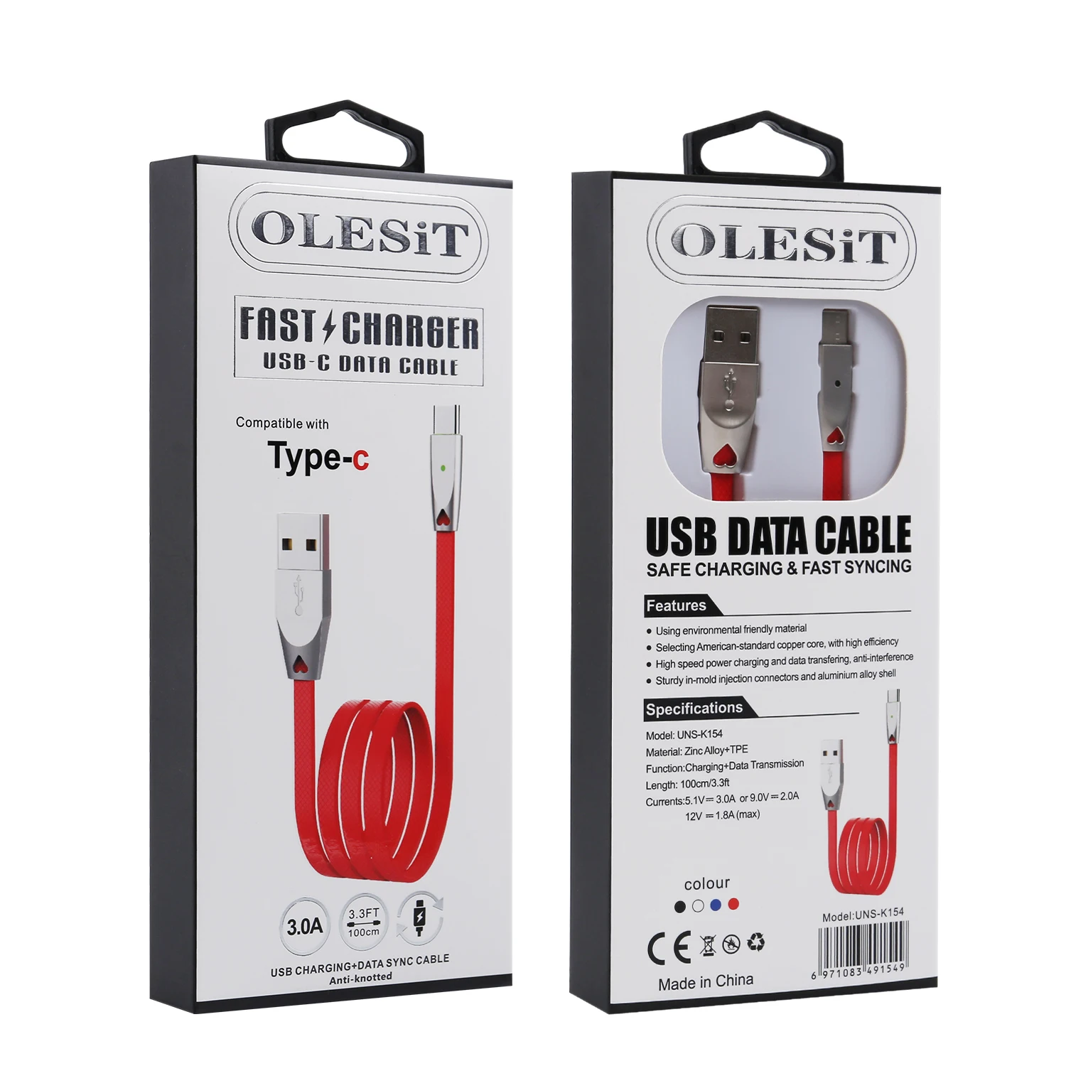 OLESiT UNS K152/K153/K154 1 м 3A роскошный цинковый сплав микро USB кабель для синхронизации