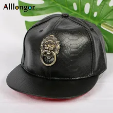 Бейсболка в стиле хип-хоп для мужчин, летняя шапка для женщин, уличная одежда с изображением головы льва, змеиная кожа, красная, черная бейсболка