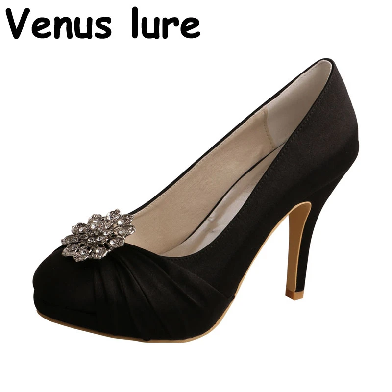 black platform evening shoes