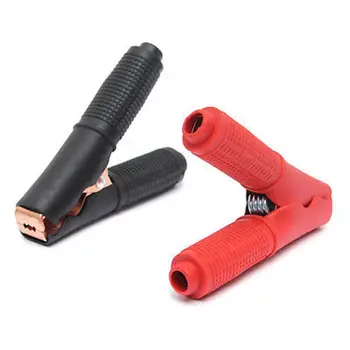 

2pc Metal Car Battery Clip Crocodile Alligator Test Terminal Clamp 100A Red BLK