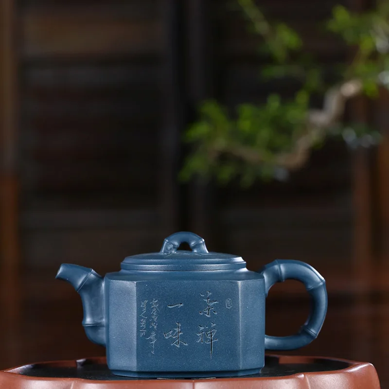 Yixing Purple Sand Pot Famous Artisans Hand-made Raw Mine Green Mud Sifang Zhujin Kungfu Teapot Teaware Gift | Дом и сад