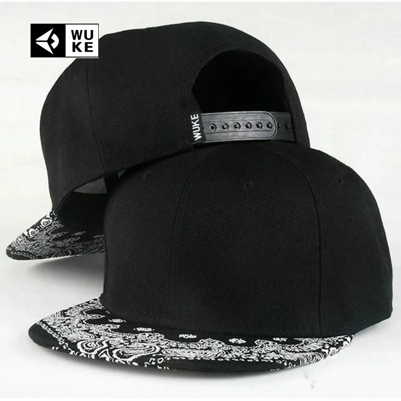 WUKE-Bone-Mens-Baseball-Cap-Women-Flat-Brim-Cashew-Flowers-Gorras-Hombre-Five-Panel-Snapback (1)