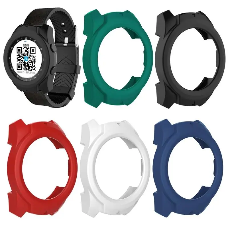 

Silicone Protector Soft Shell Protective Frame Case Cover Skin Bumper For Ticwatch pro Smart Watch