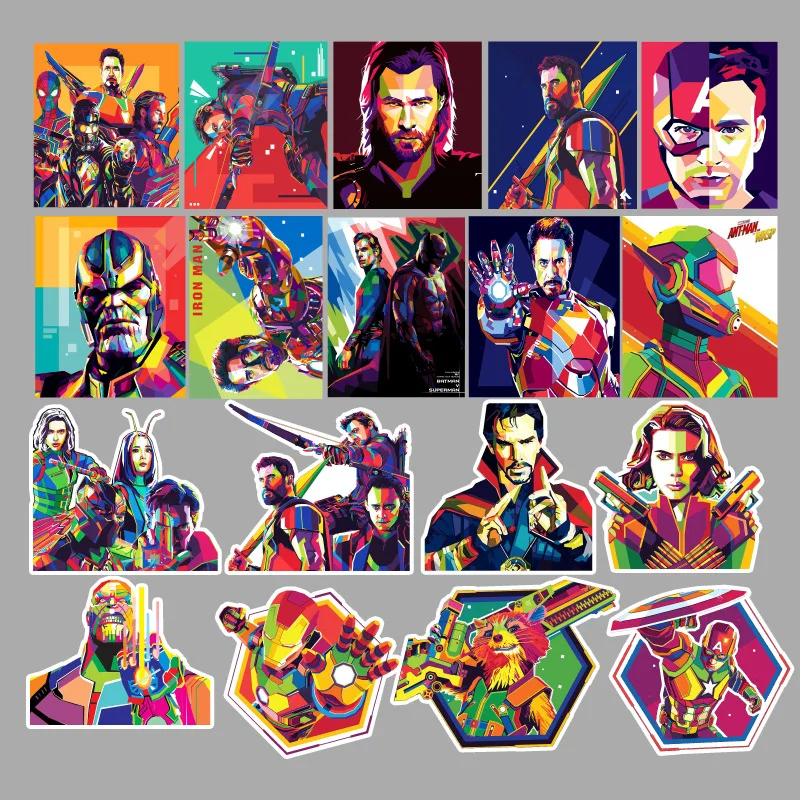 51 шт Marvel цветные наклейки Мстители танос Железный человек Халк паук Капитан Тор