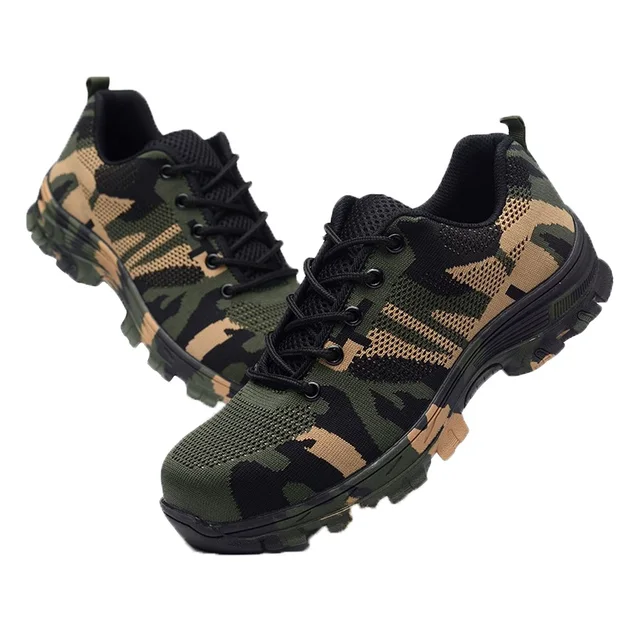 Camouflage men safety shoes Steel Toe Cap Proof Men's Shoes Shoes