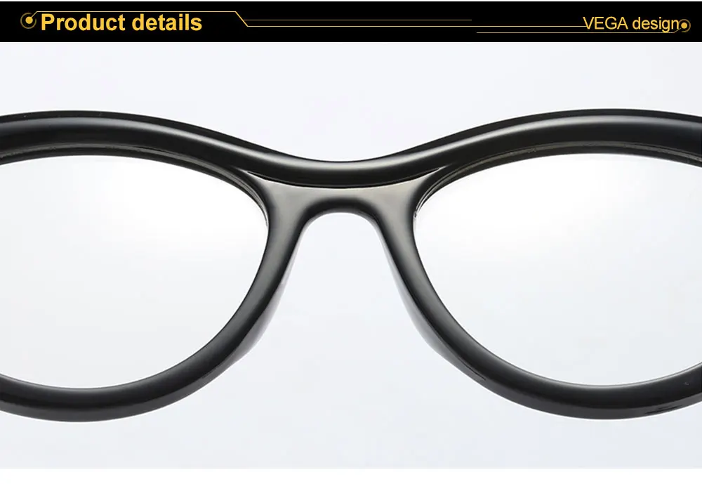VEGA New Fashion CatEye Glasses Frame Ladies Women Eyeglasses Frames Women Cat Eye Brand Design Clear Lenses Black Leopard 214 (2)
