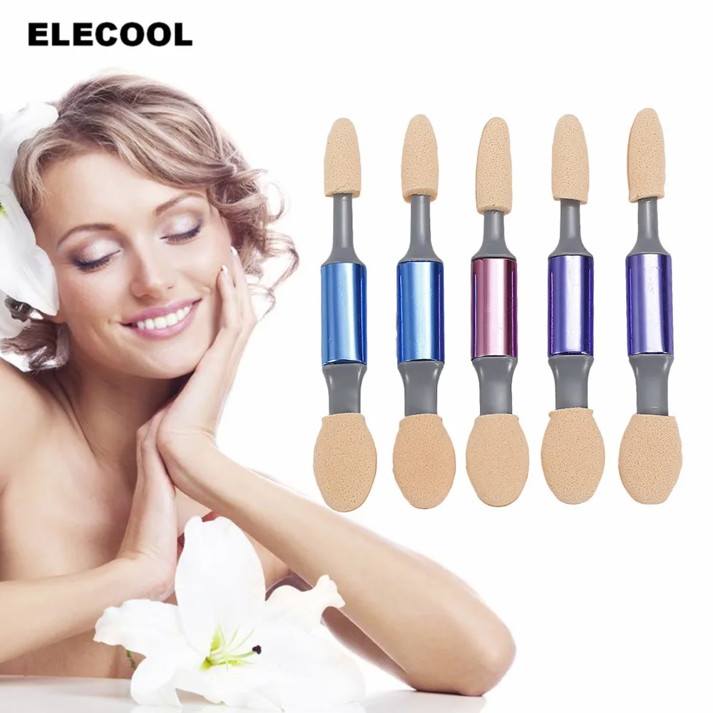 ELECOOL 5pcs Double Head Eyeshadow Brush Makeup Sponge Brush Disposable