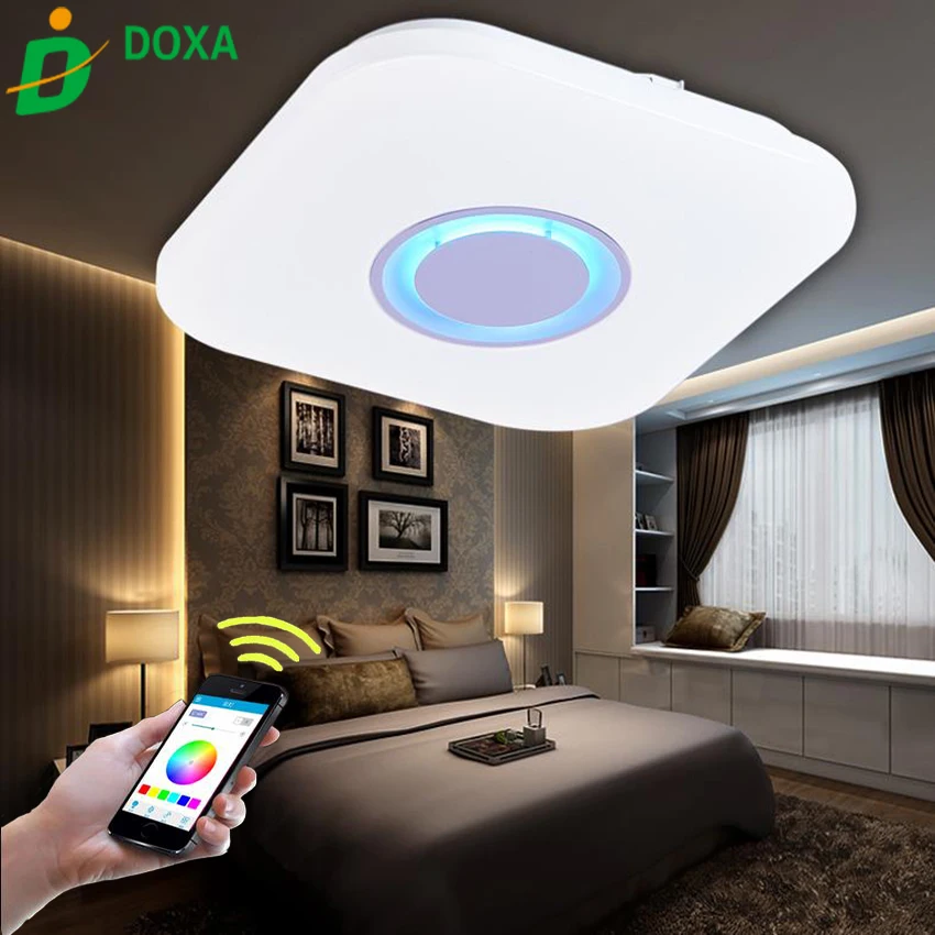 AC110 ~ 265В 48 Вт умная Bluetooth светодиодная музыкальная потолочная лампа многоцветная